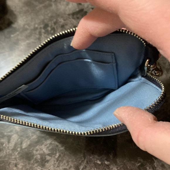 Coach wristlet. Authentic. White with blue polka dots - Picture 3 of 6